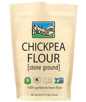 Chickpea Flour | 3 Lbs | Family Farmed In Washington State | 100% Desiccant Free | Non-Gmo Project Verified | 100% Non-Irradiated | Certified Kosher | Garbanzo Bean Flour | Kraft Bag