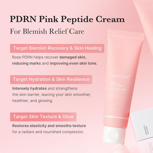 Medicube Pdrn Pink Hyaluronic Moisturizing Cream | Blemish Recovery, Relief & Hydrating Care | Restores Skin Elasticity & Glow | Korean Skincare For Even Skin Tone & Pore Care | 50Ml / 1.69 Fl.Oz