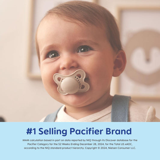 Mam Original Matte Baby Pacifiers, Binky For Boys 0-6 Months, Bpa-Free Silicone Nipple, Easy To Clean, Best For Newborn Babies, Developed With Medical Experts, 4 Count Binkies