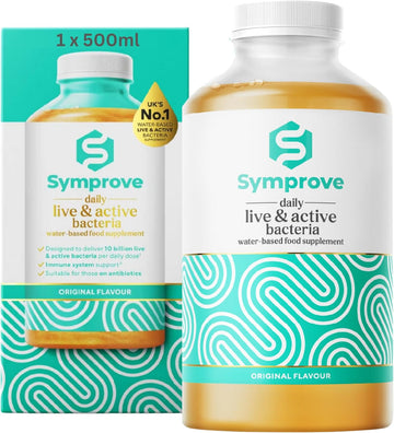 Symprove Original 1 Week Pack Daily Essential Gut Health Supplement, Probiotic Drink With Live Bacteria, Vegan - 1X500Ml