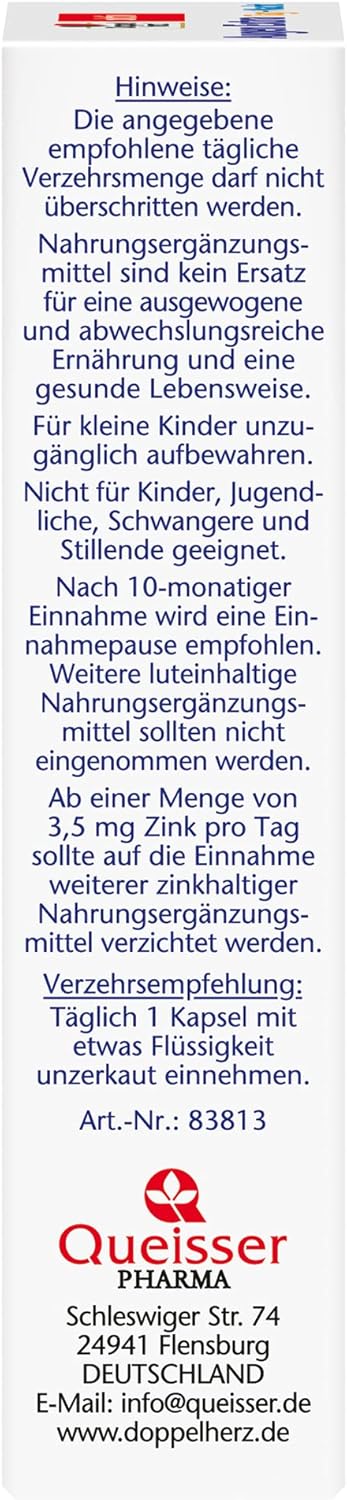 Extra Eyes - With 20Mg Lutein, Zeaxanthin, Zinc And Cranberry Extract - 30 Capsules - Dietary Supplement For Eye Health - Day + Night… (20 Mg Lutein)