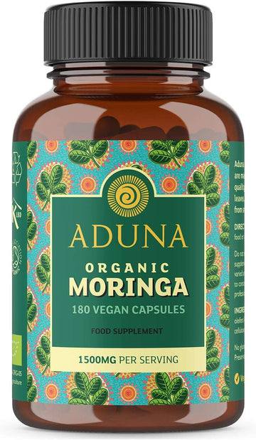 Aduna Pure Moringa Capsules 1500Mg | 180 Vegan Moringa Capsules | Certified Usda Organic | Non-Gmo | High Strength Nutrient Rich Moringa Supplement For Breastfeeding