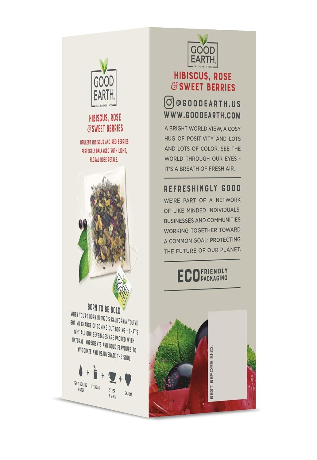 Good Earth Sensorial Blend All Natural Hibiscus, Rose And Sweet Berries Herbal Tea, 15 Count Tea Bags (Pack Of 5)