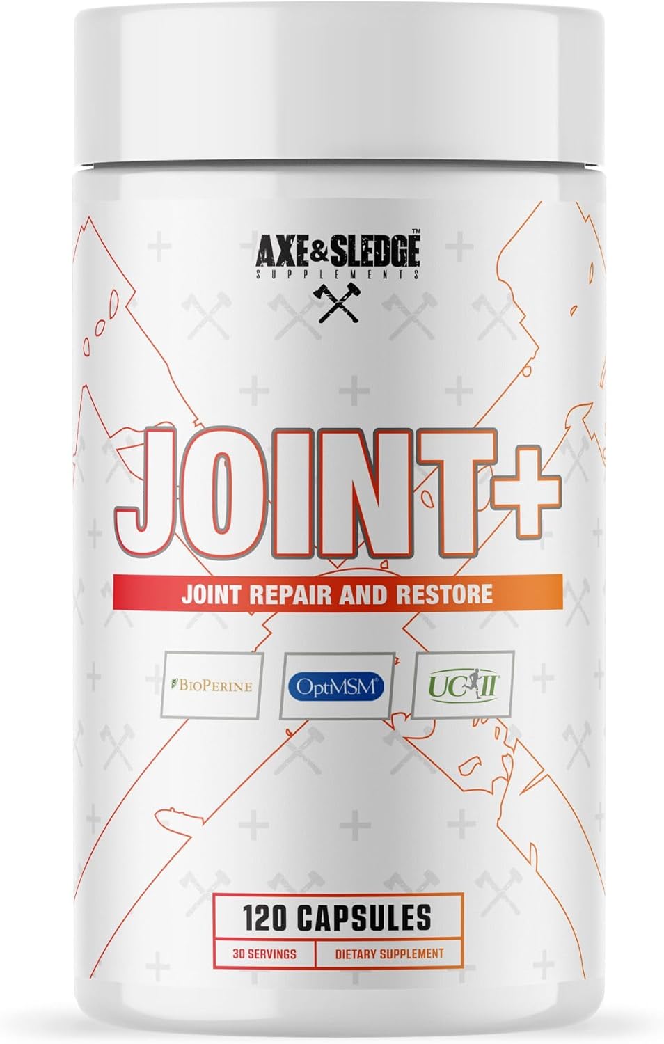 Axe & Sledge Joint+ | Joint Health Support Supplement With Uc-Ii Collagen, Glucosamine, Msm, Bioperine | 1G Glucosamine, 500Mg Optimsm, 40Mg Uc-Ii Collagen | 30 Servings : Health & Household