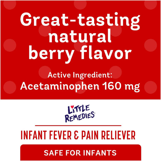 Little Remedies Baby Medicine, Infant Fever And Pain Relief With Acetaminophen, Berry Flavor, 2 Fl Oz