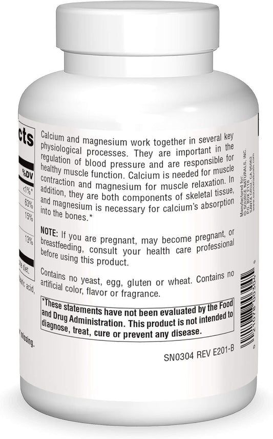Source Naturals Calcium & Magnesium, Amino Acid Complex With Vitamin D-3, 300 Mg - 250 Tablets