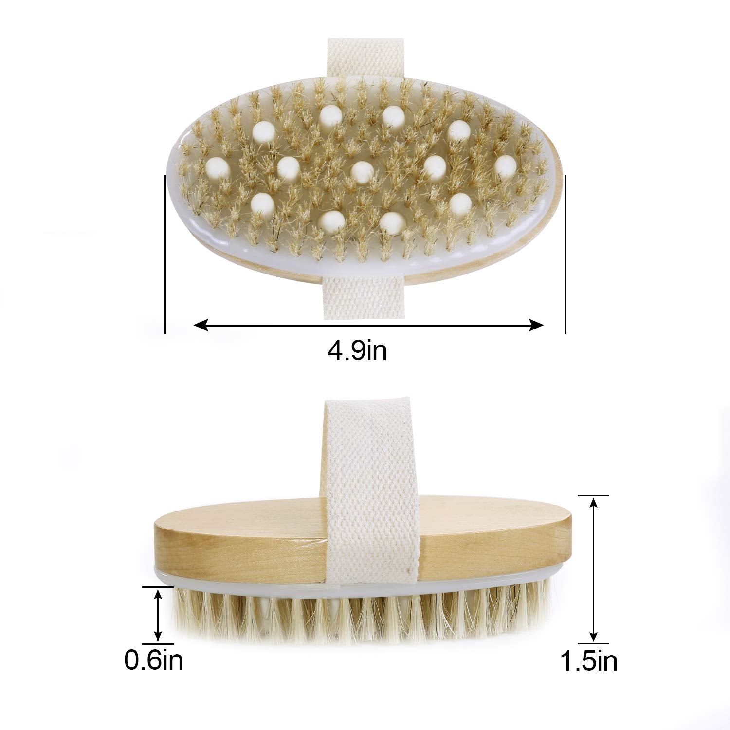2 Pcs Dry Brushing Body Brush Bath Brush?Gospire Natural Bristle Gentle Exfoliating for Softer?Gentle Massage Nodes for Treatment & Improves Lymphatic Functions, Stimulates Blood Circulation : Beauty & Personal Care