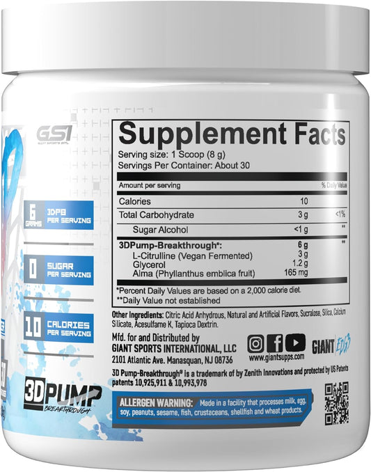 Giant Edge Series - Giant Pump - 3D Pump Breakthrough, L-Citrulline Fo