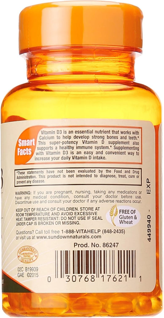 Sundown, Vitamin D-2000 Iu Softgels, 150 Ct