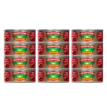 Genova Premium Yellowfin Tuna In Calabrian Chili Infused Olive Oil, Wild Caught, Solid Light, 5 Oz. Can (Pack Of 12)