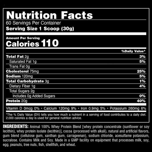 Animal 100% Whey Protein Powder – Whey Blend For Pre Workout Or Post Workout, Recovery, Or An Anytime Low Sugar Protein Boost Meal Replacement With Bcaa Branched Chain Amino Acids – Vanilla, 4 Lb