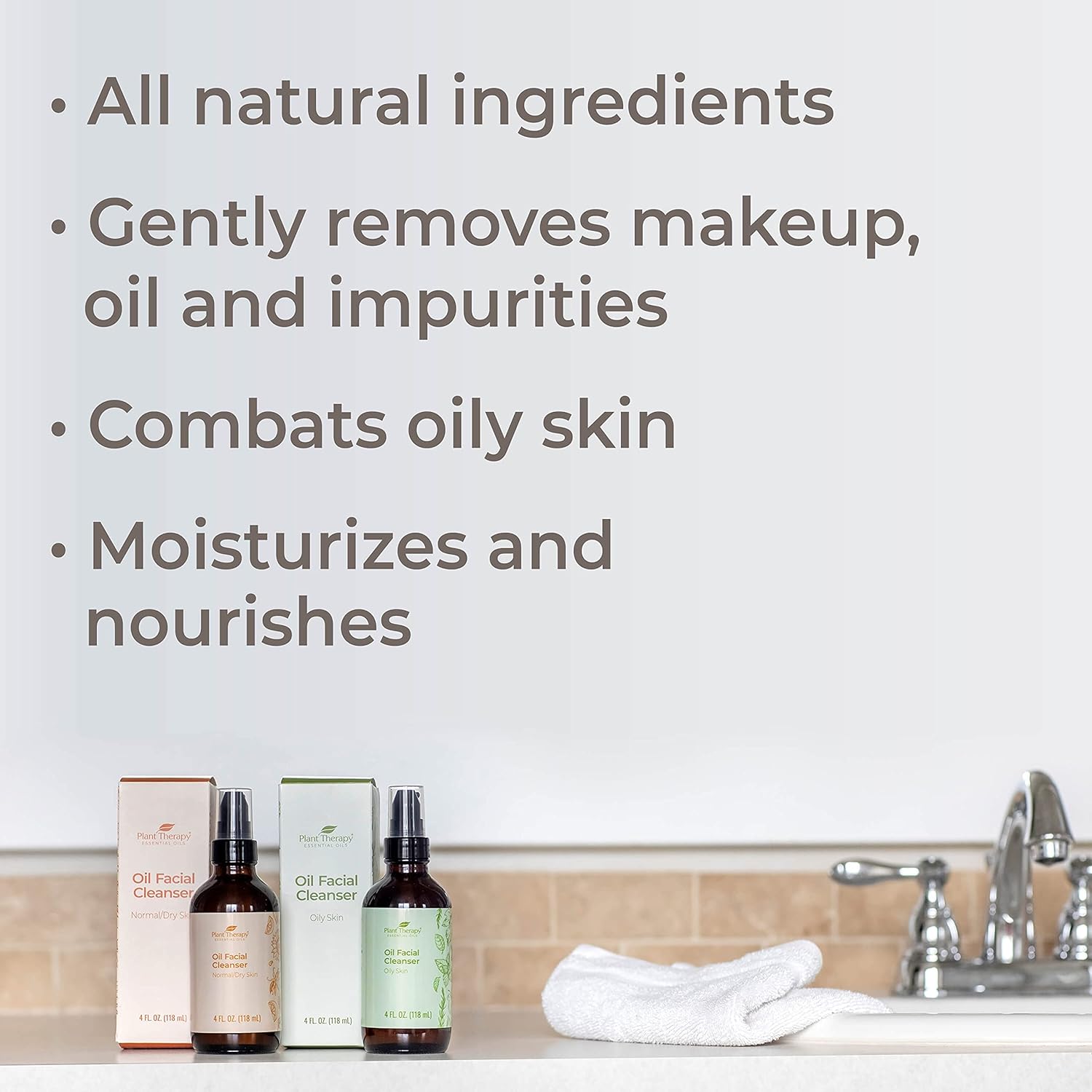 Plant Therapy Oil Facial Cleanser for Oily Skin 4 oz, Gently Removes Dirt, Makeup & Other Impurities : Beauty & Personal Care
