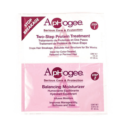 Aphogee Two-Step Protein Treatment & Balancing Moisturizer – Repairs Damaged Hair, Strengthens & Restores Moisture – 1 Ea