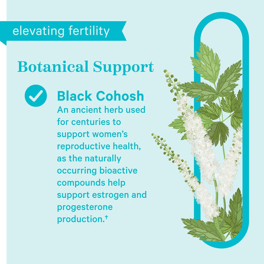 Pink Stork Black Cohosh Supplements For Women - Hormone Balance For Fertility & Conception Support - Period, Ovulation, & Happy Mood Support - 30 Capsules 540 Mg Pure Black Cohosh