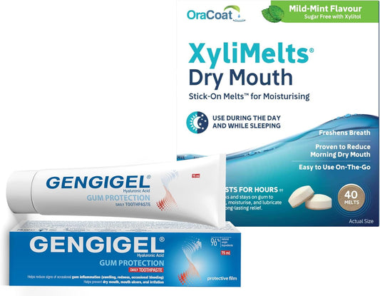 Xylimelts For Dry Mouth & Gengigel 75Ml Toothpaste Bundle (Mild Mint)