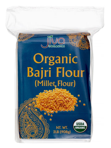 Jiva Organics Organic Millet Flour 2 Pound Bag - Bajri, Bajra, 100% Natural & Non-Gmo