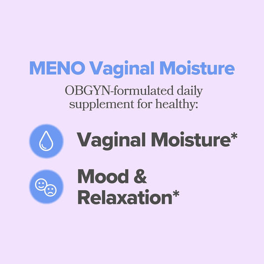 Meno Vaginal Moisture Support Capsules – Obgyn-Formulated To Support Healthy Vaginal Moisture, Mood & Relaxation – Hormone-Free Supplements With Maca Root & Fenugreek Seed Extract – 30 Servings