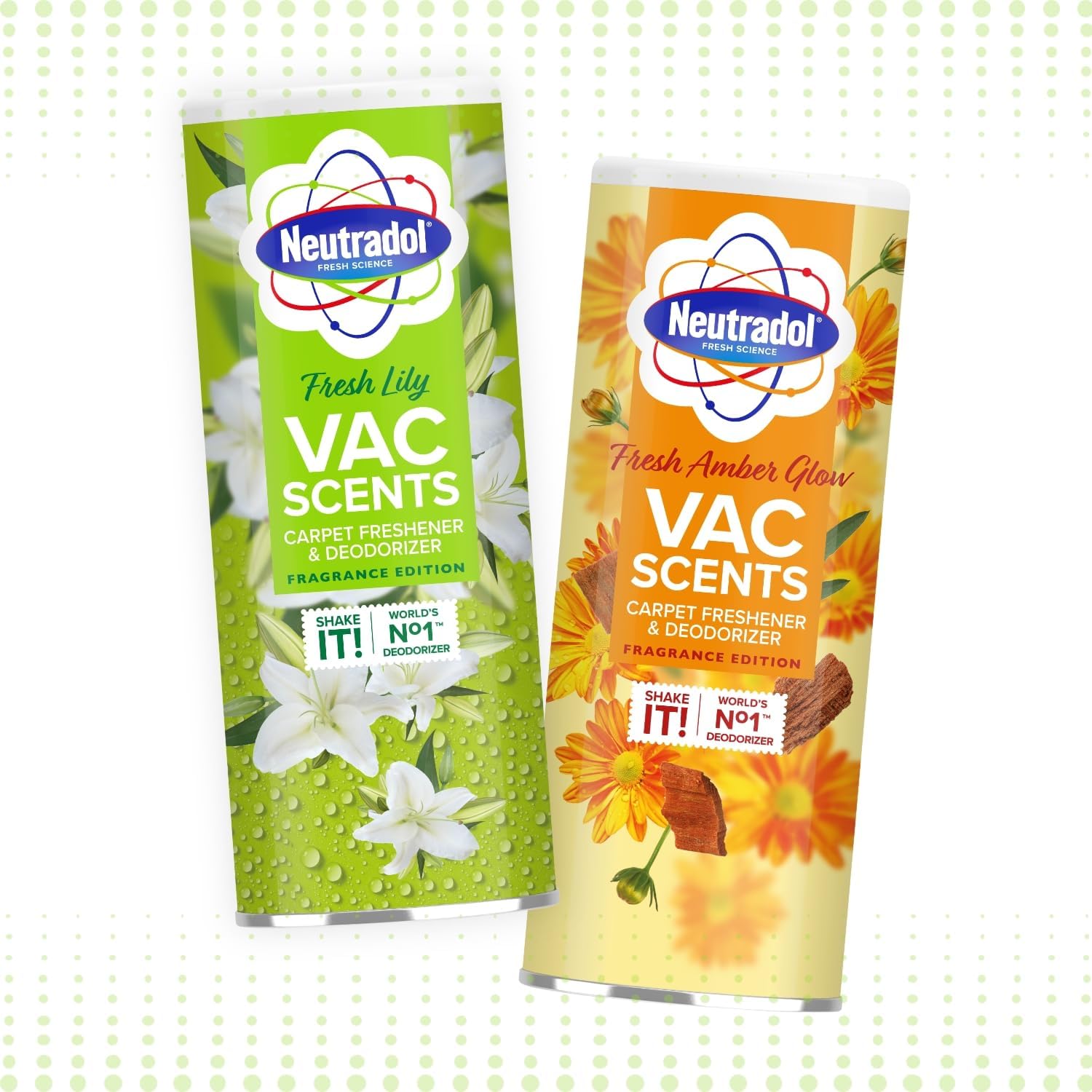 Neutradol Carpet Deodoriser, Vac Scents, Odour Neutraliser Powder For Carpets & Rugs, Fresh Lily, Multipack Of 2 X 350G