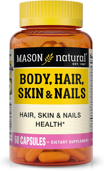 Mason Natural Body, Hair, Skin & Nails With Vitamins A, E, C And Biotin - Healthy Hair, Skin And Nails, Premium Beauty Supplement, 60 Capsules