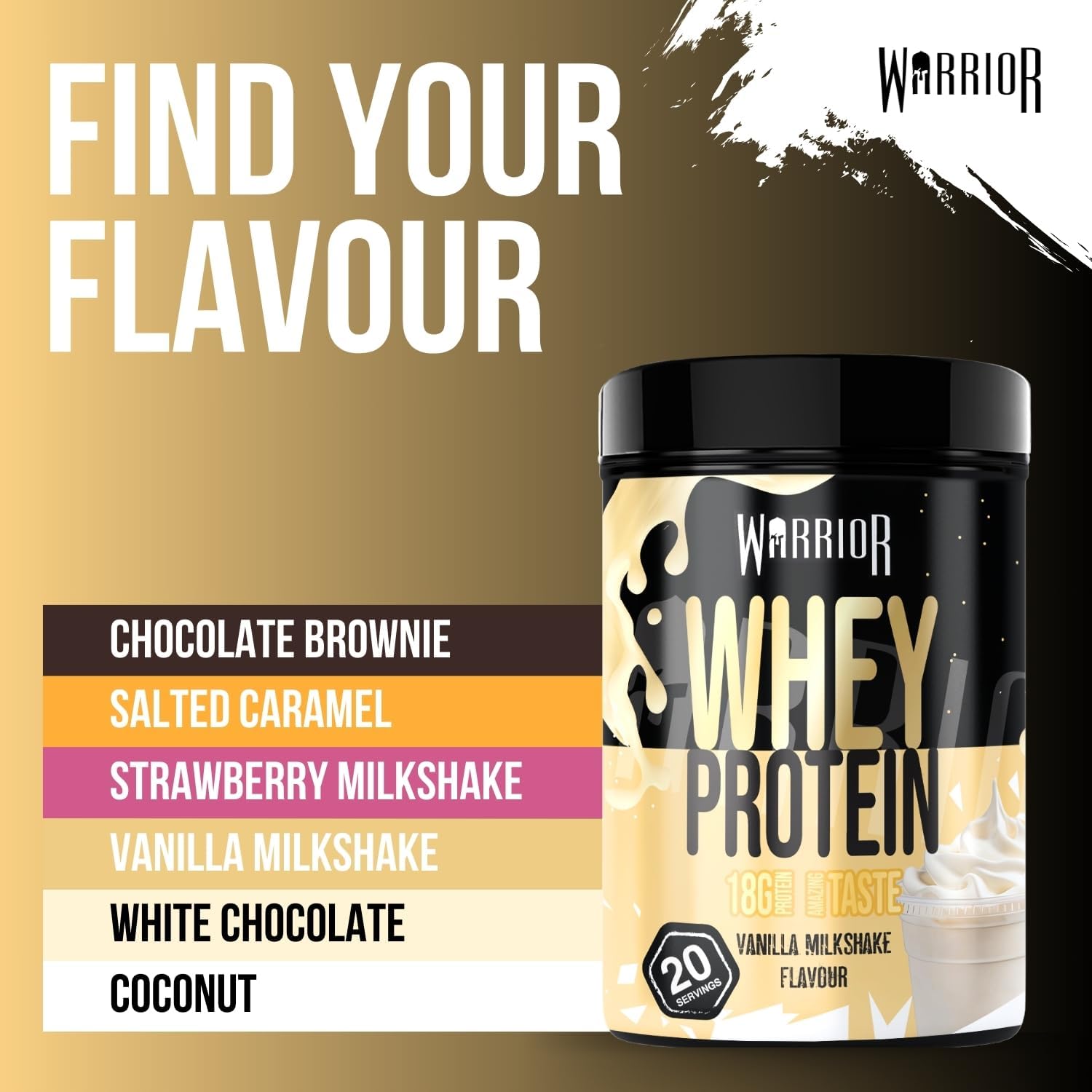 Warrior Whey Protein Powder + Creatine 500g - Sports Nutrition Shake for Muscle Growth, Performance, and Recovery - Enjoy Post Workout - Low Sugar - 20 Servings (Double Chocolate) : Amazon.co.uk: Health & Personal Care