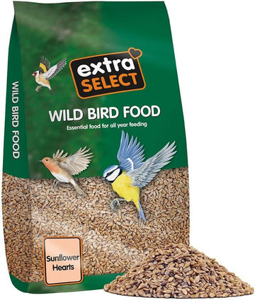 Extra Select Sunflower Hearts Bird Food - Husk-Free, Oil Rich, High Energy Wild Bird Seed For Year Round Feeding - 12.75 Kg08Sfh12.75
