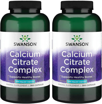 Swanson Calcium Citrate Complex Muscle Bone Health Support Mineral Supplement 300 Capsules (2 Pack)