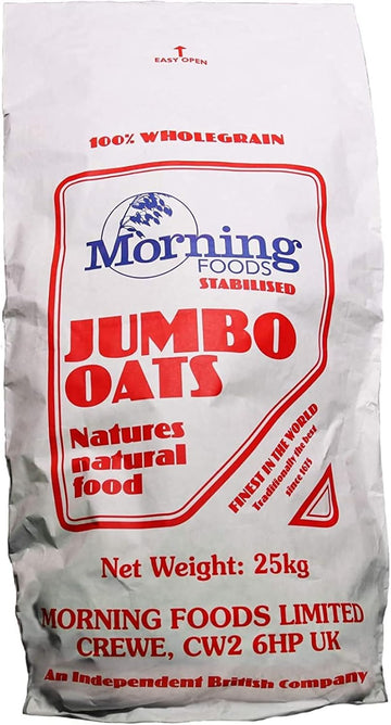Morning Foods 25Kg Xl Bulk Bag Jumbo Oats. High In Fibre, High Protein, Wholegrain Oats, All Natural Ingredients