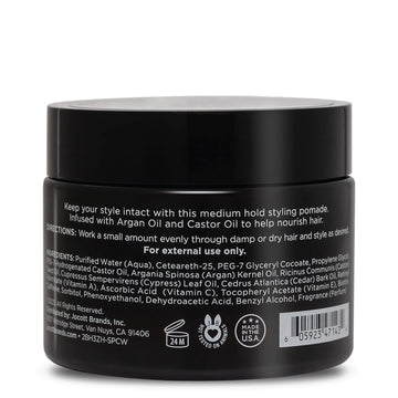 Argan Magic Medium Hold Pomade With Argan Oil | Shapes, Adds Texture, Increases Definition | Made In Usa, Paraben Free, Cruelty Free (8 Oz)