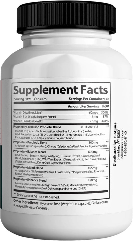 Wellary Max Menopause Support Supplement, 40 Billion Cfu Probiotic Blend, 90 Capsules (5)