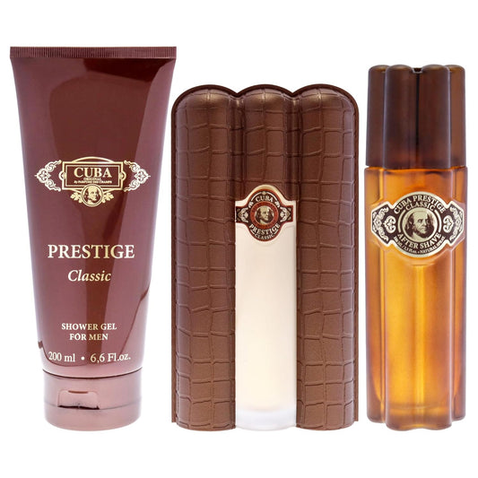Cuba Prestige Classic For Men - 3 Pc Gift Set 3Oz Edt Spray, 6.7Oz Shower Gel, 3.3Oz After Shave