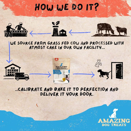 Amazing Dog Treats - Stuffed Shin Bone For Dogs (Bacon And Cheese, 5-6 Inch - 3 Count) - All Natural Dog Bones