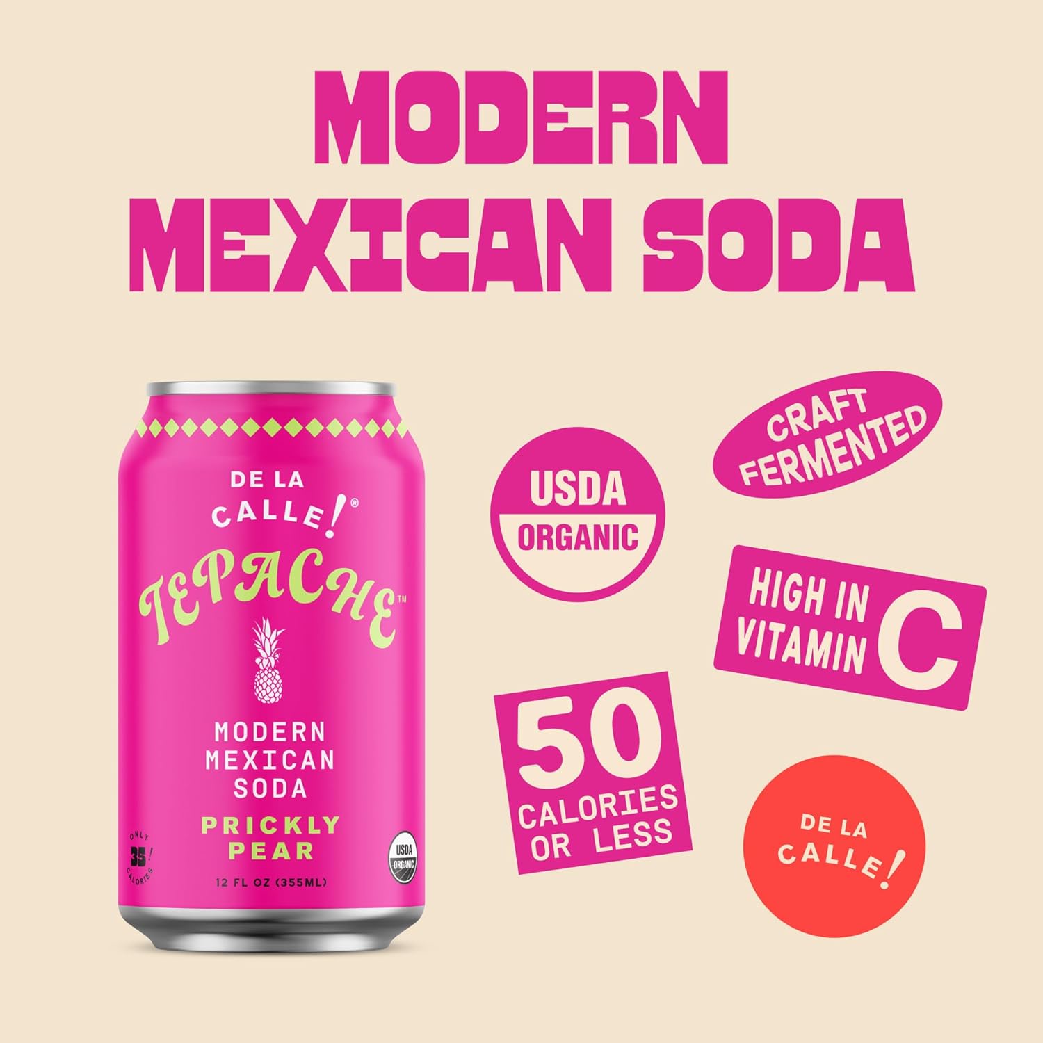 De La Calle Organic Prickly Pear Cactus Tepache, 12 Fz : Grocery & Gourmet Food