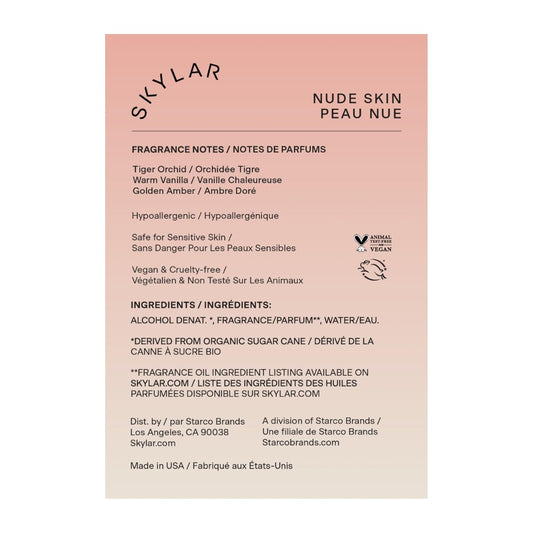 Skylar Nude Skin Eau De Parfum - Hypoallergenic & Clean Perfume For Women & Men, Vegan & Safe For Sensitive Skin, Notes Of Pineapple, Vanilla, Coconut- 10Ml /0.33 Fl Oz