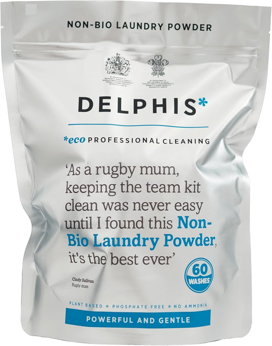Delphis Eco Non-Bio Washing Powder + Free Collectors Tin | | 60 Washes | Eco-Friendly Washing Powder | Sensitive Skin Laundry Detergent