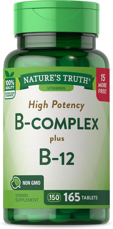 Nature'S Truth Vitamin B Complex | Plus B12 | 165 Tablets | Vegetarian, Non-Gmo & Gluten Free