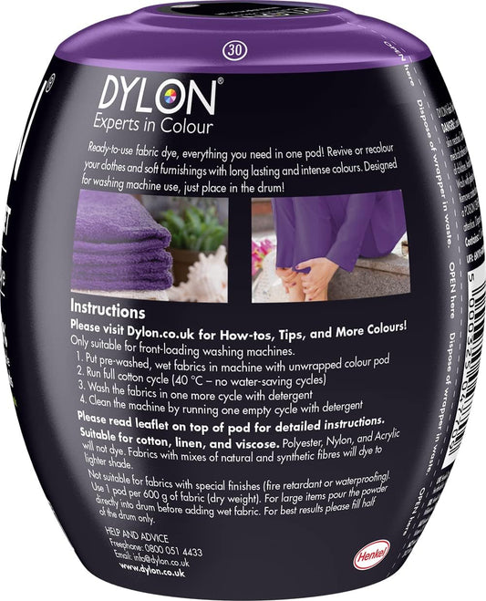 Dylon Washing Machine Fabric Dye Pod For Clothes & Soft Furnishings, Smoke Grey, 350 G (Pack Of 1) (Packing May Vary)