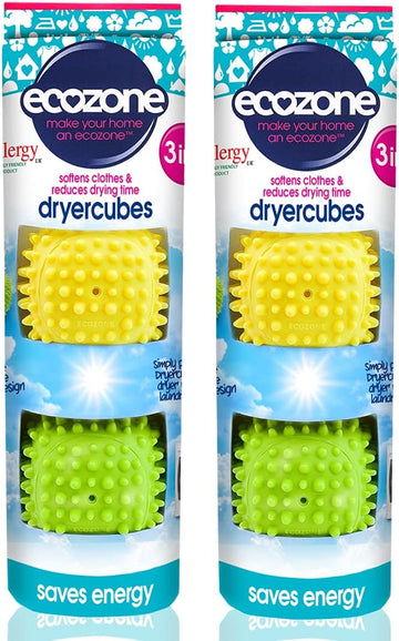 Ecozone Laundry Tumble Dryercubes Bundle | 2 Packs- 4 Pieces I Reduces Drying Time & Saves Energy