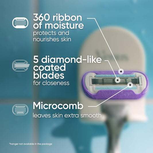 Gillette Venus Deluxe Smooth Swirl Womens Razor Blade Refills, 6 Count, Moisture Ribbon to Protect Against Irritation (Pack of 1)
