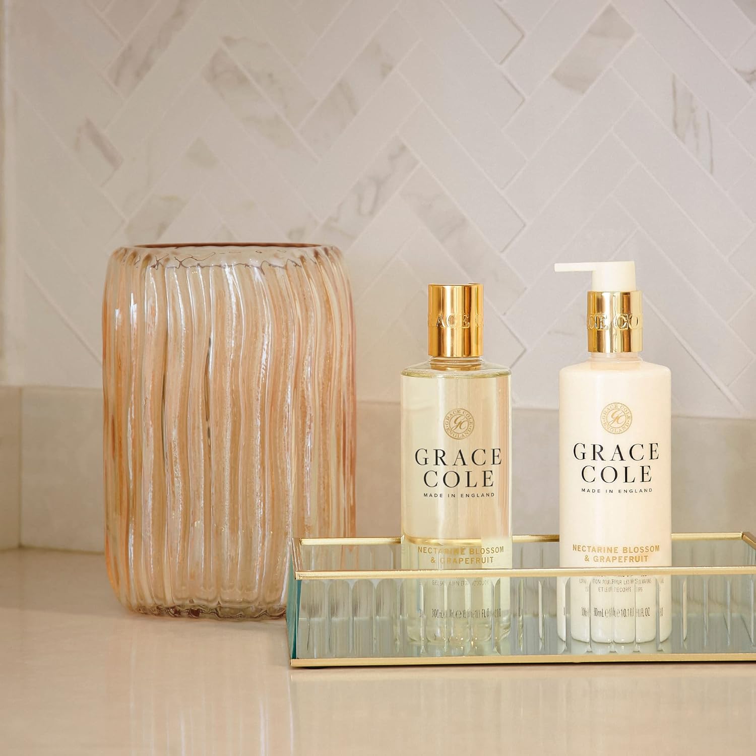 Grace Cole Wild Fig & Pink Cedar Scented Body Care Duo Gift Set 1 x Bath & Shower Gel 300ml, 1 x Hand & Body Lotion 300ml - Essential Oils - Vegan - Made In England : Amazon.co.uk: Beauty