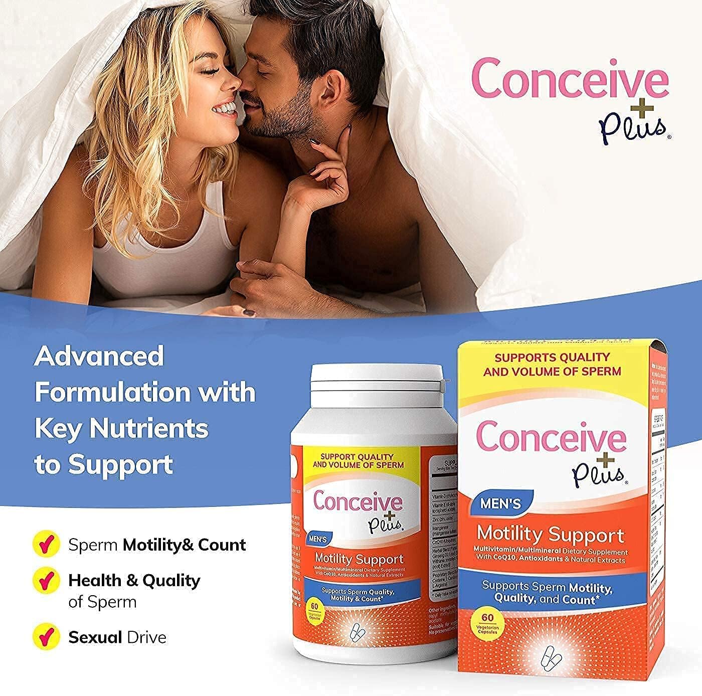 Conceive Plus Mens Fertility and Motility Bundle, Supports Healthy Male Fertile Health and Boost Volume, Fertility Lubricant 2.5 Ounce : Health & Household