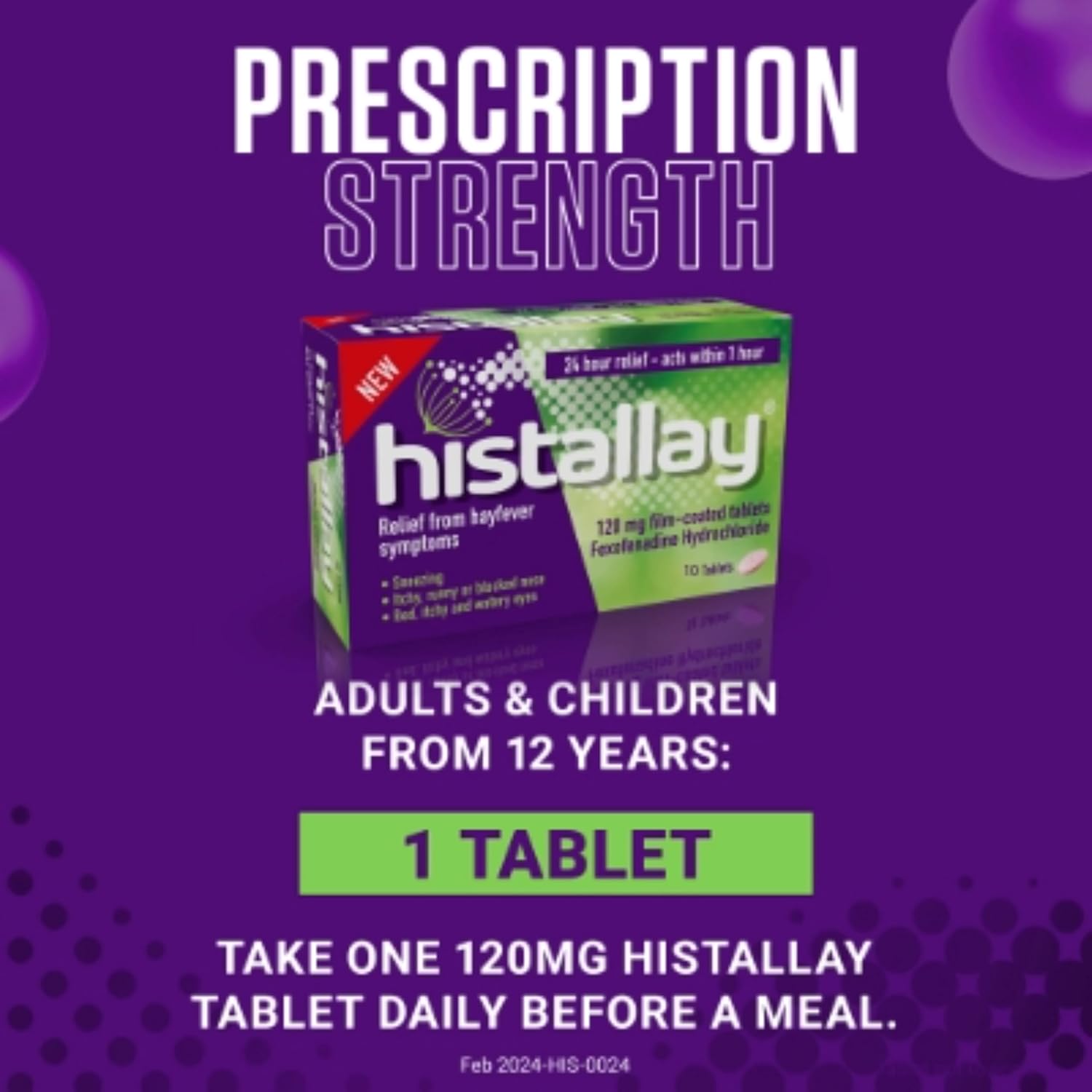 Histallay Hayfever & Allergy Relief Tablets, 10 Tablets, 120mg Fexofenadine, Antihistamine 24hr Relief, Acts Within 1hr, Relieves Hayfever, Pet, Dust and Mould Allergies : Amazon.co.uk: Health & Personal Care