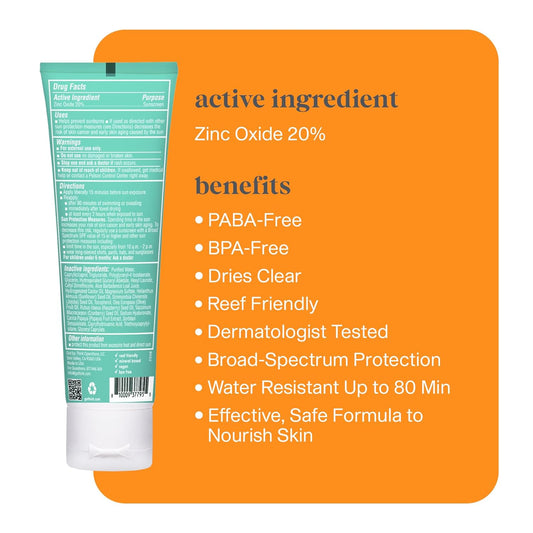 THINKBABY Kids Clear Zinc Sunscreen SPF 30, 3 FZ