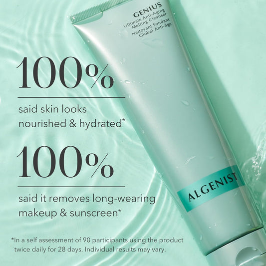 Algenist Genius Ultimate Anti-Aging Melting Cleanser - Milky Cleansing Oil For Makeup Removal With Avocado & Microalgae Oil - Non-Comedogenic & Hypoallergenic Skincare