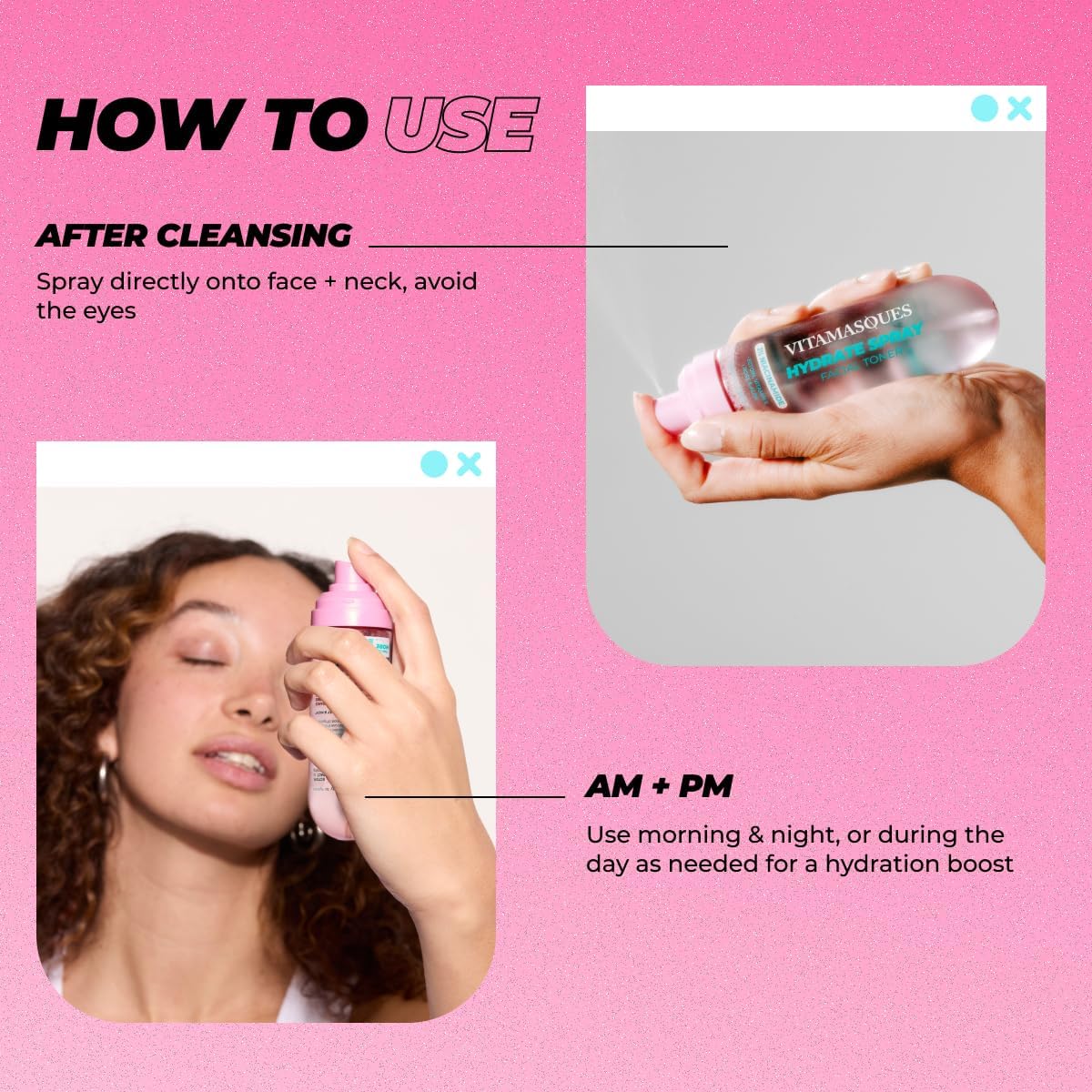 Vitamasques Hydrating Toner For Face - Facial Toner With Niacinamide - Instant Rereshment & Lasting Hydration - 3.38 Fl Oz : Beauty & Personal Care