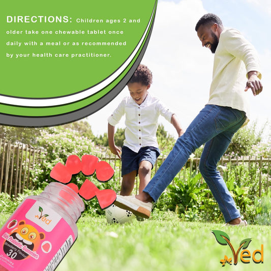 Probiotic Gummies Kids,15 Day Supply, Natural Strawberry Flavour, 30 Chewable Vegan Gummies, Vegetarian Friendly, Energy & Immune System, Kids Probiotic Gummies, Gmo & Gluten Free