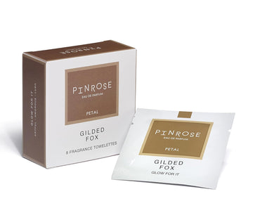 Pinrose Perfumes Gilded Fox - Eau De Parfum Petals (Fragrance Towelettes) - Vegan, Cruelty-Free, & Hypoallergenic With Essential Oils - Notes Of Cocoa Spice, Buttered Rum, Amber, Coffee, & Musk