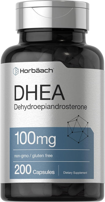 Horbäach Dhea 100Mg | 200 Capsules | Non-Gmo, Gluten Free Supplement