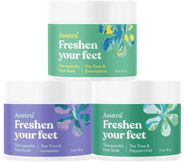 ASUTRA Foot Soak Sampler Set - 3 Mini Sized 2 oz Jars (Mini Sampler Set)