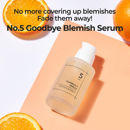 Numbuzin No.5 Goodbye Blemish Serum | Vitamin C, Niacinamide, Antioxidant, Post-Acne Scars, Vegan, Lightweight Gel | Korean Skin Care For Face, 1.69 Fl Oz