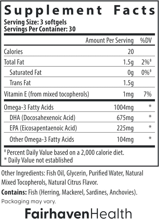 Fairhaven Health Peapod Prenatal Dha Supplements | Premium Icelandic Fish Oil Supplement For Healthy Pregnancy | Epa Dha Omega 3 Supplement For Brain, Eye, Heart Development | Citrus | 90 Softgels